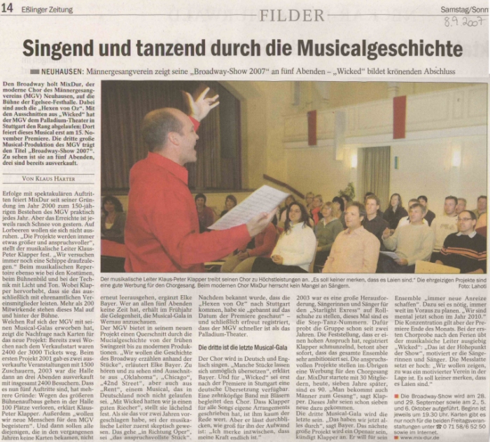 BroadwayShow Presseechos / Esslinger & Stuttgarter Zeitung