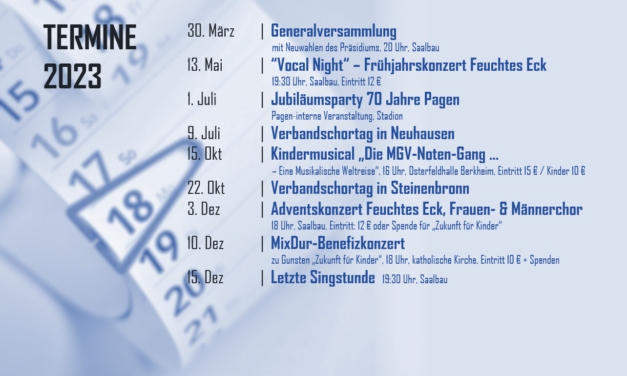 Aktualisiert: Termine 2023