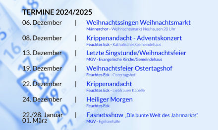 Die MGV Termine 2024/2025