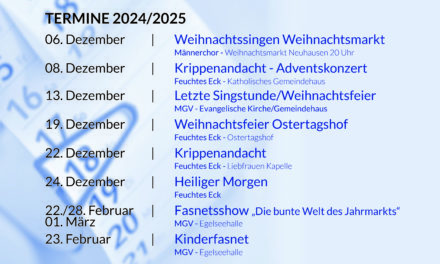 Die MGV Termine 2024/2025