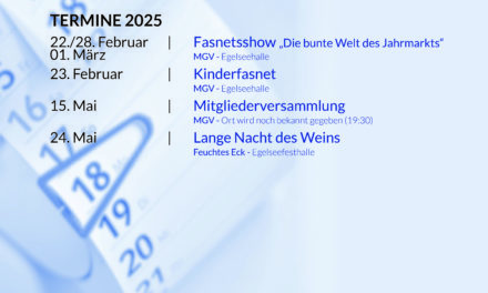 Die MGV Termine 2025