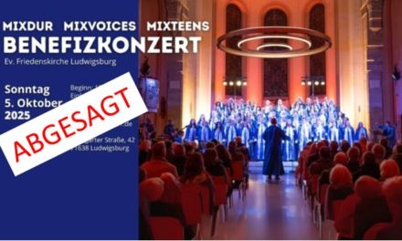 Benefizkonzert am 05.10.2025 abgesagt